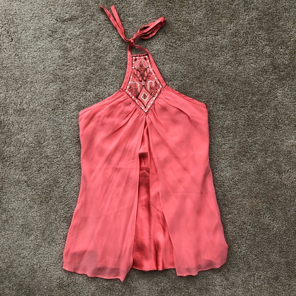 Express Tops - Express halter top size XS, orange salmon pink